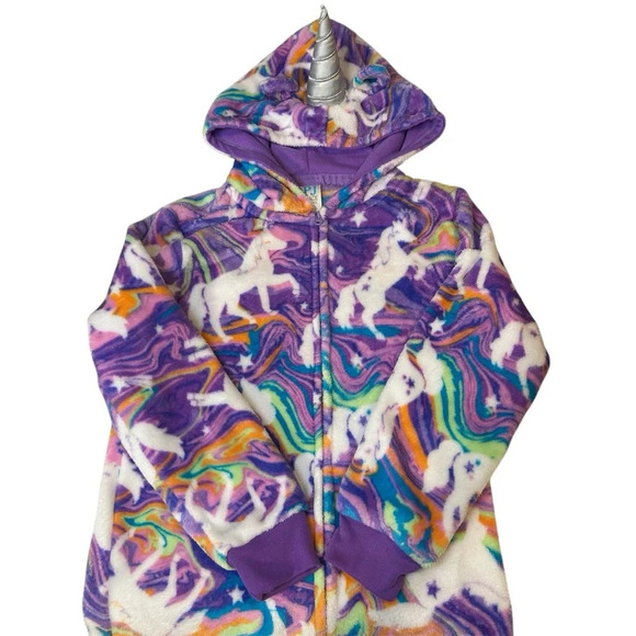 Children’s Place Girl’s Unicorn Onesie Pajamas. Size 7-8/medium - Picture 3 of 9
